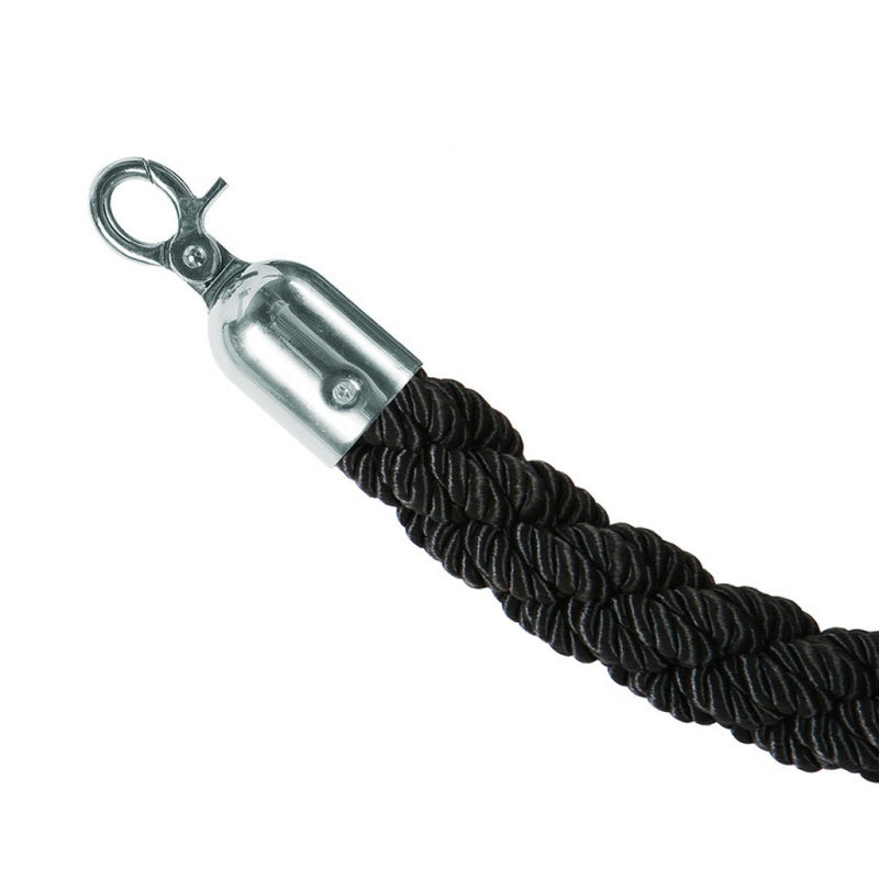 black twisted rope for chrome stanchion crowd control