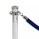 blue velvet rope with chrome stanchion post