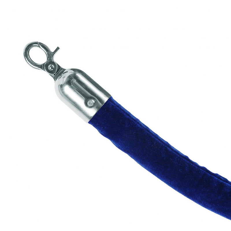 blue velvet rope for chrome stanchion crowd control