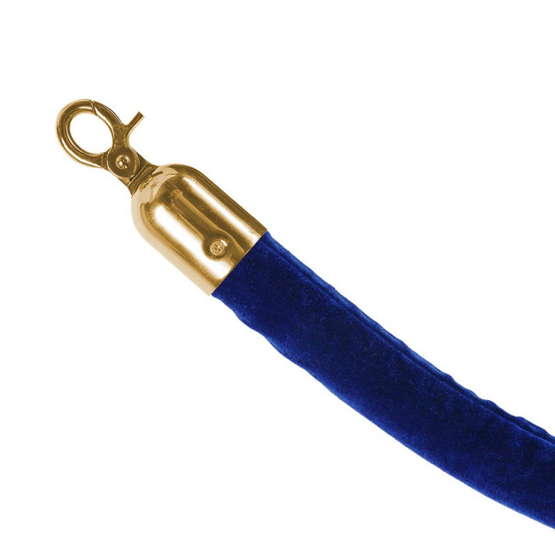 blue velvet rope for gold stanchion crowd control