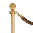 bronze twisted rope with gold stanchion post