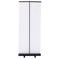 Full back view of black economy retractable banner stand with pole visible BST-R-EC-BLK