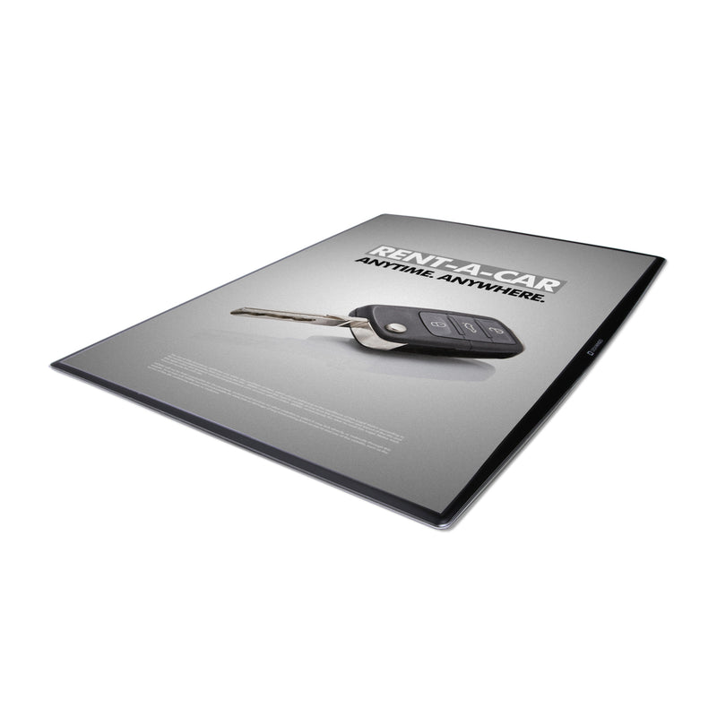 Displays2go Set of 20, Counter Mats with Rubber Non-Skid Bottom and Clear Lens, Tabletop Sign Holders Display 8.5 x 11 Graphics (CMTBK1185)